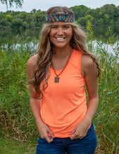 Cowgirl Tuff Breathe Instant Cooling UPF Racerback Tank - Tangerine