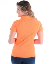 Breathe Instant Cooling UPF Quarter Zip Short Sleeve Tee - Tangerine