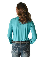 Turquoise Breathe Instant Cooling UPF Pullover Button-Up