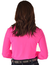 Hot Pink Breathe Lightweight Stretch Pullover Button-Up