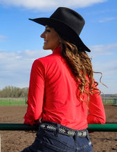 Red Breathe Lightweight Stretch Pullover Button-Up