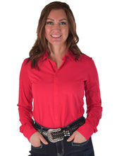 Red Breathe Lightweight Stretch Pullover Button-Up