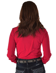 Red Breathe Lightweight Stretch Pullover Button-Up