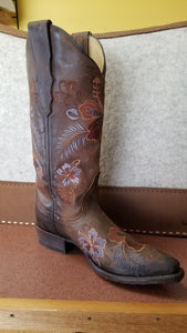 Stetson Women's Floral Embroidered Cowboy Boots