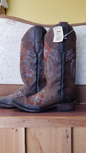 Stetson Women's Floral Embroidered Cowboy Boots