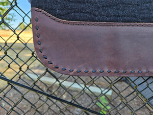 32" x 30" Roper Pad - Black / Dark Brown w/ Black Buckstitching -  3/4" Thick (NGH)