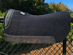 30" x 30" All Around Pad - Black / Dark Lagoon Bronze Croc -  Round Skirt - 3/4" Thick - NGH Wither
