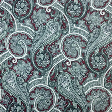 Grenouille Maroon and Slate Green Paisley Shaped Fit Shirt