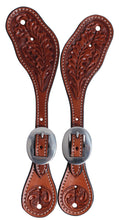 Oak Tooled Spur Straps