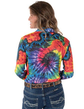 Tie Die Print Pullover Button-Up