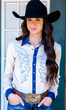 Pullover Button Up (Western Swirl Embroidery Mid-weight Stretch Suede)