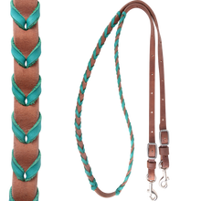 Harness Barrel Rein With Latigo Lacing