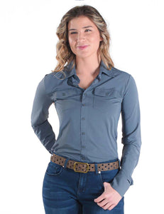 Breathe Instant Cooling UPF Pullover Button-Up - Steel Gray