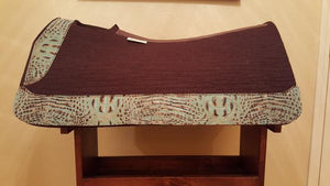 32" x 30" Roper Pad - Dark Chocolate / Turquoise Copper Croc - 3/4" Thick - *SOLD*