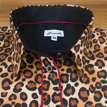 Grenouille Long Sleeve Tan Leopard Print Shaped Fit Shirt