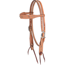 Martin Saddlery Browband Headstall with Pewter Dots - Natural