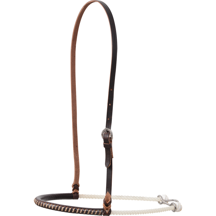 Classic Equine Chocolate Harness Covered Single Rope Noseband
