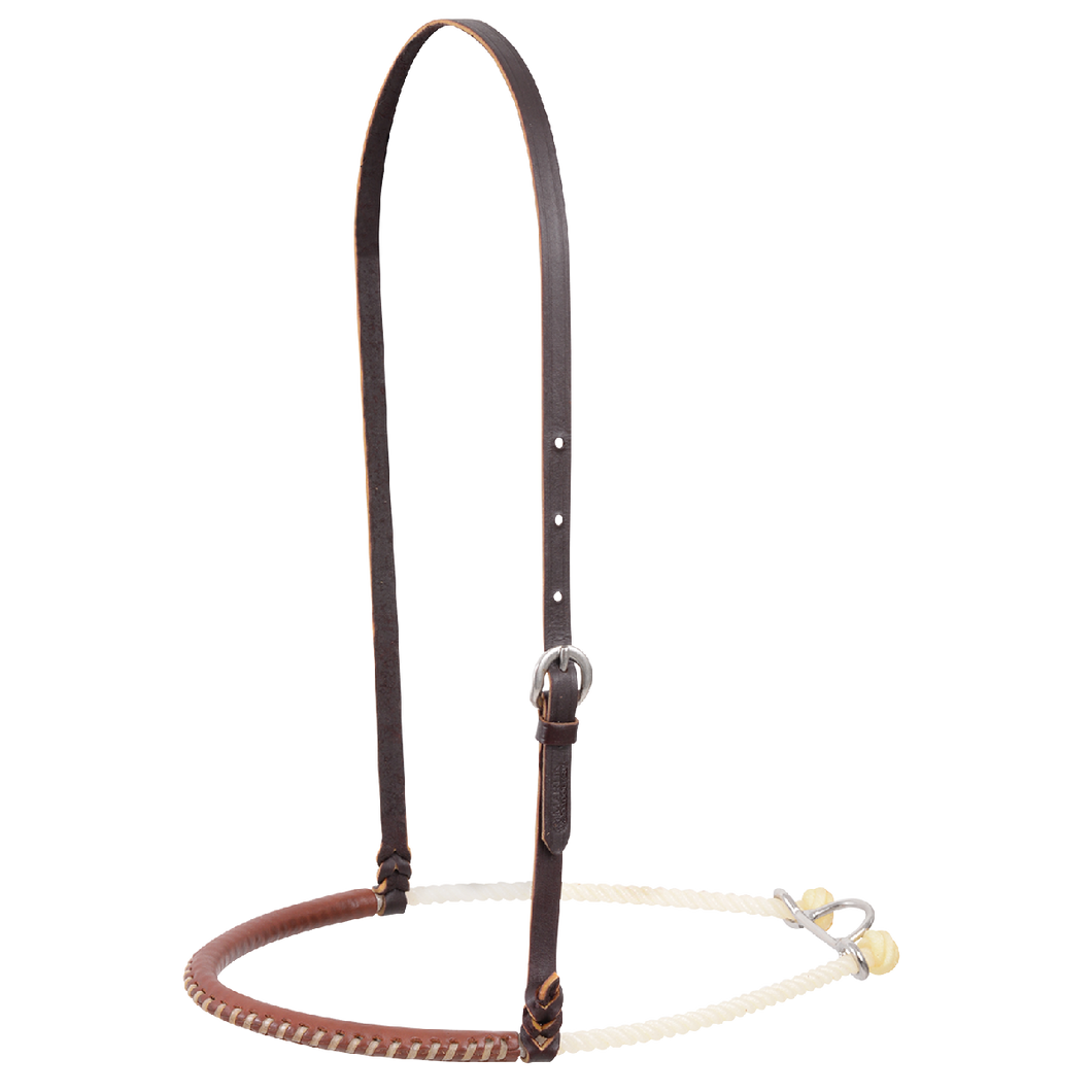 Classic Equine Leather Covered Single Rope Noseband